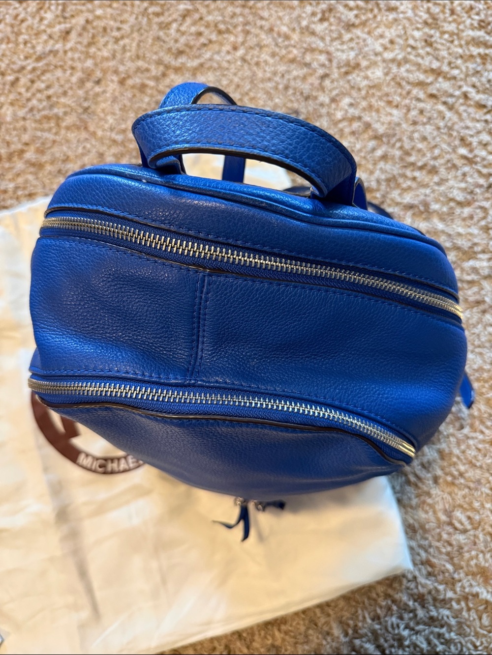 Michael Kors Royal Blue Leather Backpack - Picture 4 of 9
